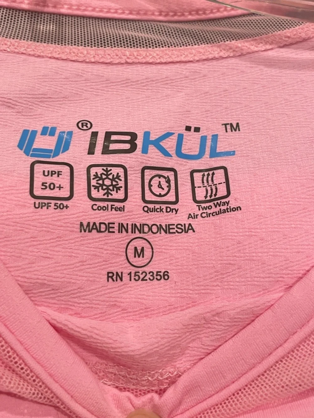 IBKUL Long Sleeve Crewneck Top with Mesh Insert Candy Pink medium - Picture 7 of 10